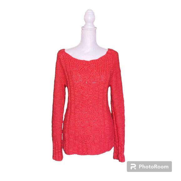 Gap Orange Hand Knit Sweater- Size Medium - Picture 1 of 10